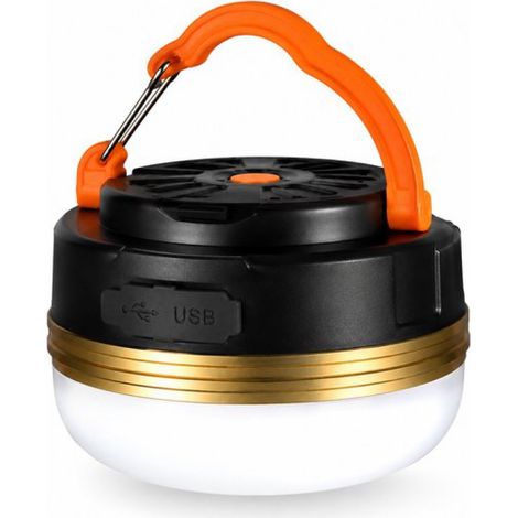 Lampe de camping LED rechargeable USB-C - Lampe de tente - Batterie externe solaire - Lampe de camping extérieure - Lot de 2 (1/5)