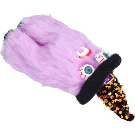 Stehende, lila Vampirfigur zur Halloween-Dekoration, als Partygeschenk, Zwergenpuppe mit Geisterzähnen. (1/5)