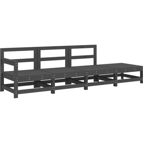 Maison Exclusive - Juego de muebles de jardín 4 pzas madera maciz (1/5)