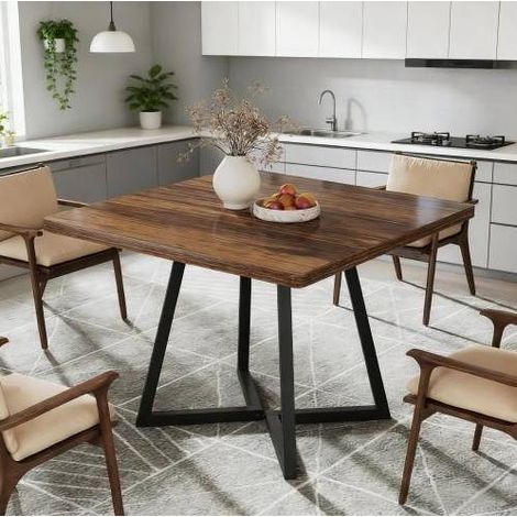 Holz Küchentisch,Vintage Square Esstisch,Klassischer Design Esstisch,Homeoffice Tisch (nur Tisch) (1/5)