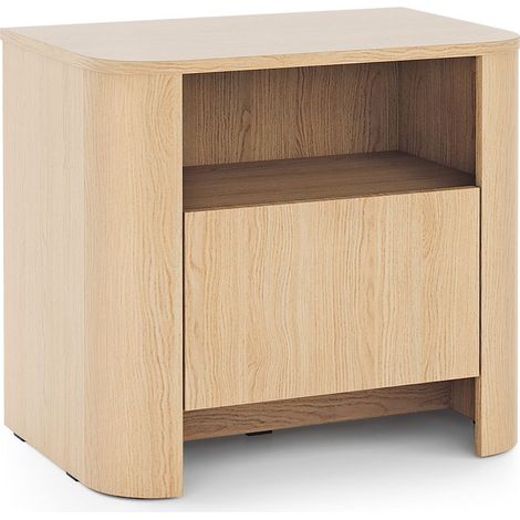 Table de chevet, Chêne Vicenza, 58 x 39 x 52 cm Meuble moderne aux bords arrondis (1/5)