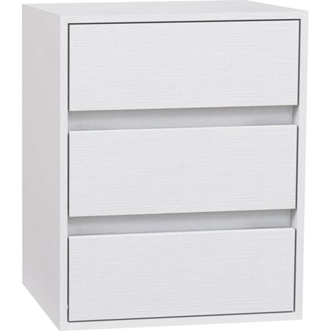 Cassettiera 3 Cassetti Moderna 40x30x50,5 cm in Legno Bianco (1/5)