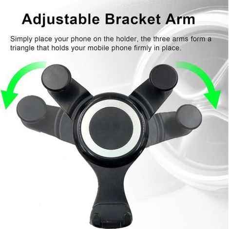 Support téléphone voiture pour Mercedes/Audi/Mini. Fixation sur ventilations rondes, ajustable et stable. (1/4)