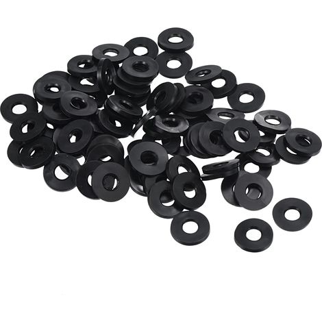 Rondelle Plate Caoutchouc, 80 Paquet 5mm ID 13mm OD Étanchéité Entretoise Joint Anneau pour Robinet Tuyau Eau Tuyau Fixation Boulon, Noir (1/5)