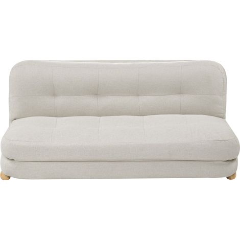Schlafsofa 2-Sitzer ESBJERG Kunstleinen Cremeweiß