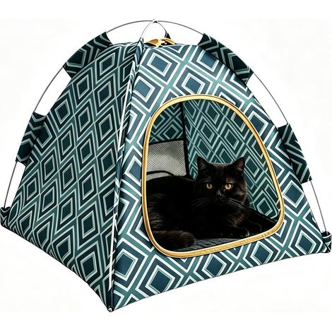 Tente pour chat Niche fermée respirante pliable résistante aux rayures (1/5)