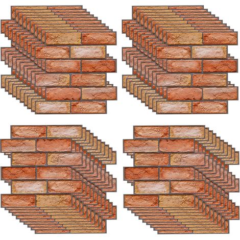 XNZMYN 40-teiliges 3D-Ziegelstein-Tapetenset, selbstklebende Wandaufkleber, 30 x 30 cm Steinwandaufkleber, PVC-Wandfliesen, 3D-Wandpaneele, dekorative Wandverkleidungspaneele