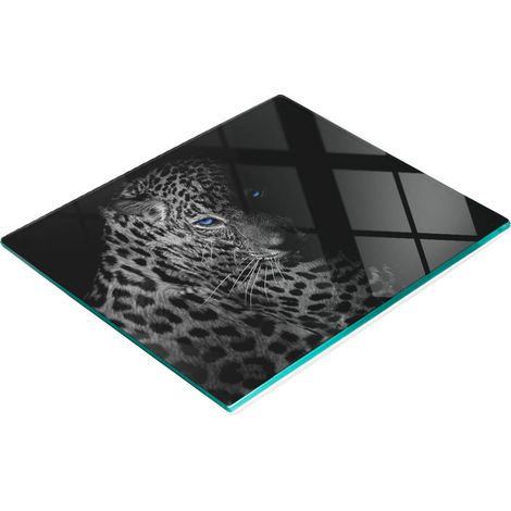 Tagliere e vassoio da cucina decorativo in vetro con stampa leopardata, 60x52 cm (1/5)