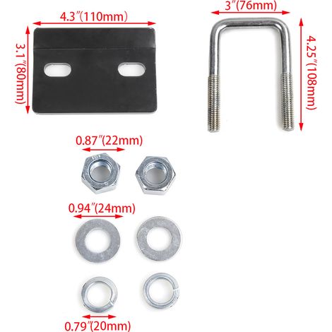 Pièces de modification automobile : crochet stabilisateur anti-vibrations à embouchure carrée de 2 pouces pour remorque, fixation antichoc et anti-desserrage (1/4)