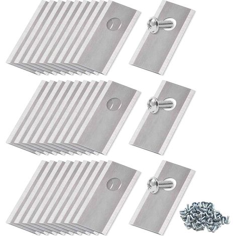 30 Pcs Lames de Rechange, Titane Inoxydable, pour Tondeuse Robot, Avec Vis, Accessoires pour Robot Tondeuse, Compatibles Avec Lame Tondeuse Gazon, Argent (1/5)