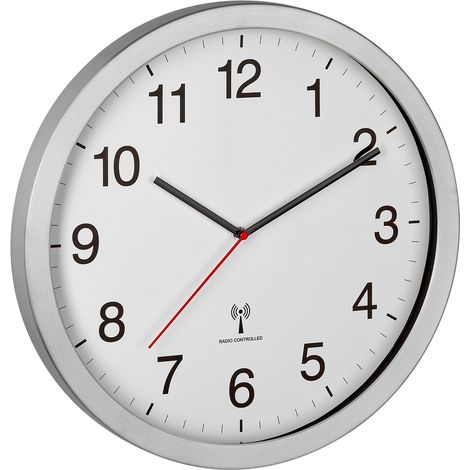 TFA Dostmann 60.3545.02 Funk Wanduhr 40 mm x 5 mm x 40 mm Silber Großes Display (1/3)
