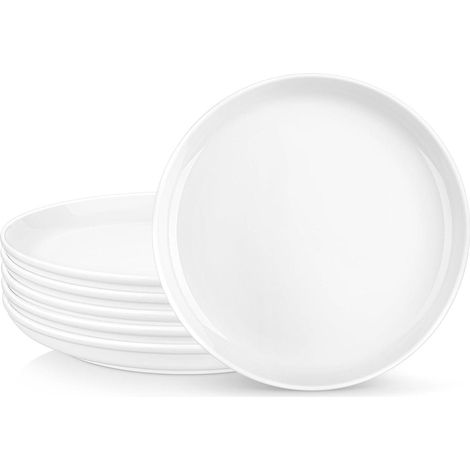 6er Set Speiseteller 21,5cm Cremeweiß Porzellan Mikrowellen- & Spülmaschinengeeignet (1/5)
