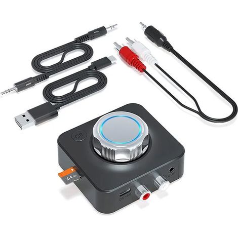 Récepteur Bluetooth - Version 5.0 - Sorties RCA et Jack 3,5 mm - Pour Enceintes et Autoradios - Transmission Audio HIFI - 1 Pièce (1/5)