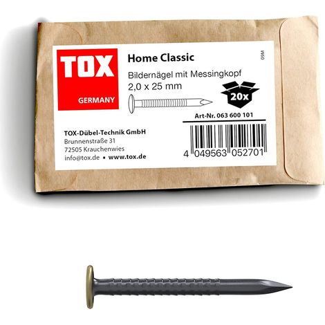 Chiodo per quadri Home Classic con testa in ottone 2,0 x 25 mm (1/5)