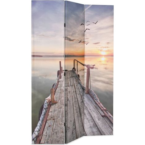 Divisorio Ambienti Divider per stanze Paravento Pieghevole 120x170 cm Stampa Lago (1/3)