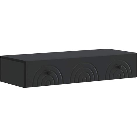 Mesa Lateral Montada en la Pared Negro 87,5 x 34,5 x 17 cm