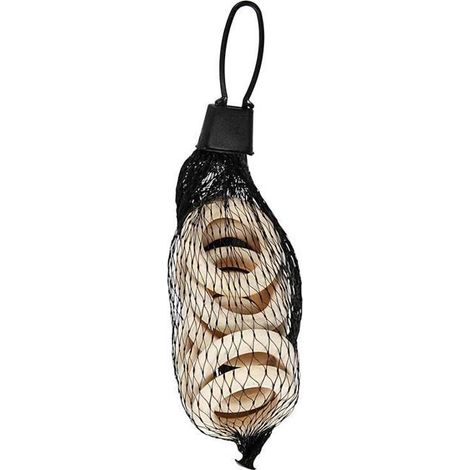 Anneaux de rideau - Creotime - 3,5 x 2 cm - Bois - Marron - 6 pièces (1/2)