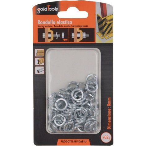Trade Shop - Set Confezione 62 Gr. Rondelle Elastiche In Acciaio Rondella Diametro 8 Mm 90836 - (1/2)