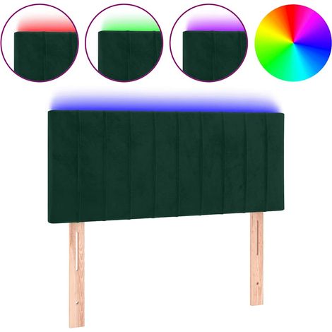 Maison Exclusive - Testiera a LED Verde Scuro 100x5x78/88 cm in Velluto