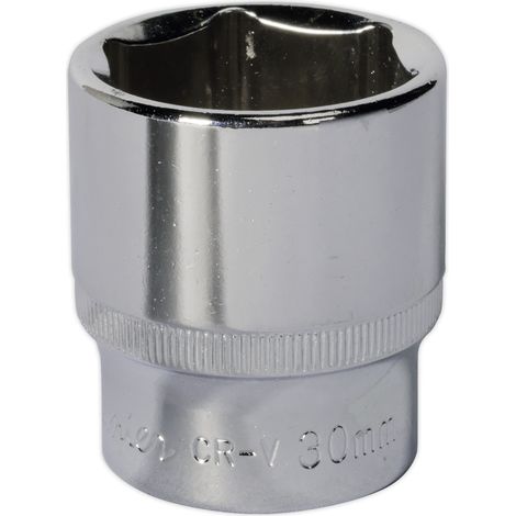 Sealey SP1230 Premier Fully Polished Socket 1/2"Sq Drive 30mm