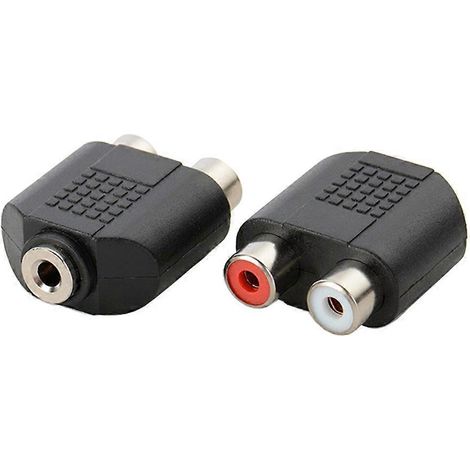 Nouvel Adaptateur Audio 3.5mm Femelle vers 2 RCA Femelle Rouge et Blanc Double Canal (1/5)