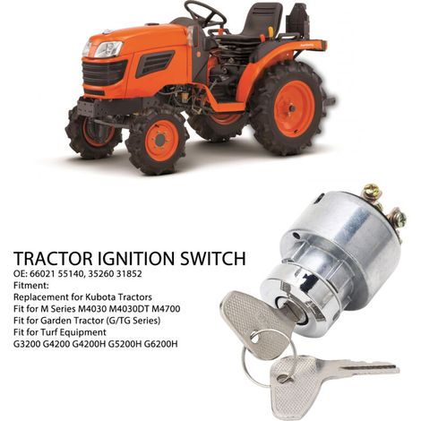 Interrupteur de Démarrage Tracteur Aluminium avec 2 Clés – Remplacement Kubota M4030 M4700 M4800