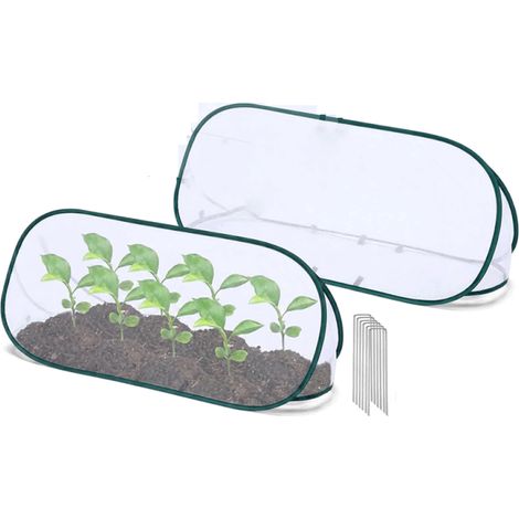 Filiyano-Filet de protection de jardin pliable avec 8 piquets, idéal pour planter légumes, fruits, semis, fleurs, etc. Blanc. Dimensions : 99 x 40 x (1/5)