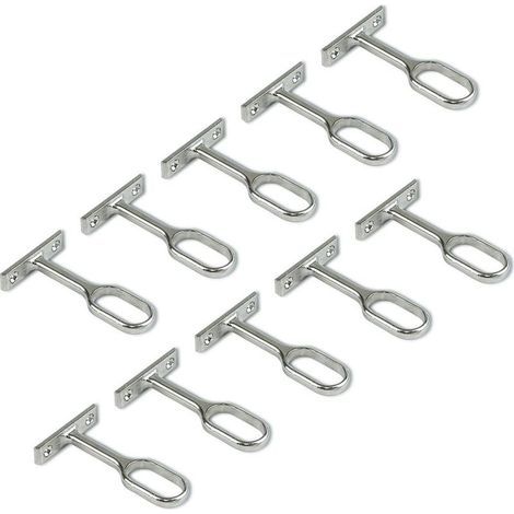 Mittelhalterung für ovale Kleiderstange, vernickelt, 10er-Pack (1/5)