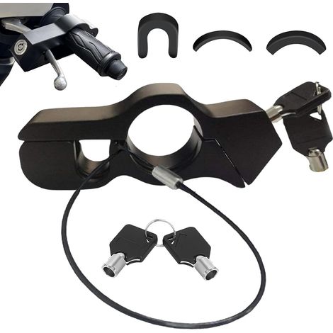 Motorrad-Lenkerschloss – 1 Stück – Aluminiumlegierung – Verstellbares Diebstahlsicherungsschloss – Für Motorräder, Roller und Quads – Schwarz (1/5)
