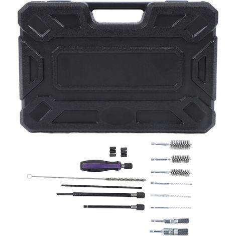 Jeu de brosses métalliques torsadées pour perceuse 19 pièces, nettoyage de base d'injecteur et moteur auto (1/5)