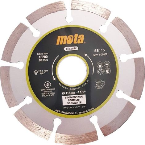 Disque diamant segmenté de 115 mm pour découpe laser à sec