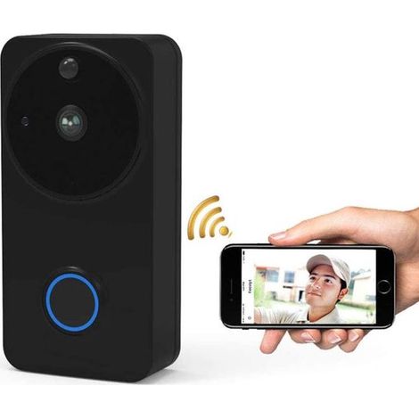 Kabellose Video-Türklingel mit Kamera WLAN mit PIR-Bewegungserkennung Echtzeit-Videoübertragung Gegensprechfunktion Bewegungserkennung Nachtsicht 2 (1/2)