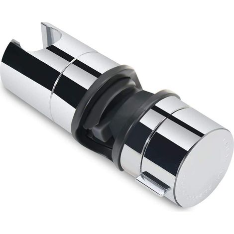 Verstellbarer Handbrausehalter – 1 Stück – Chrom-ABS – 360° drehbar und bohrfreie Montage – Für runde Duschstangen im Badezimmer – Durchmesser 18–25 mm (1/5)