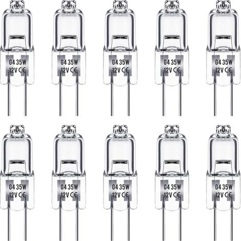 Ampoule halogène G4 - Lot de 10 - 35W 12V - Dimmable - Blanc chaud 2800K - Angle 360° (1/5)