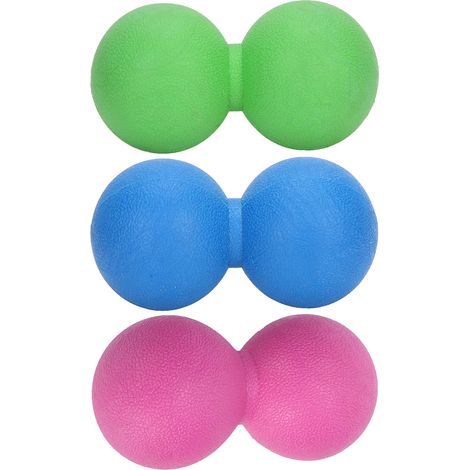 Balle de massage en silicone en forme de cacahuète pour le yoga, l'entraînement, la relaxation des fascias et des muscles, équipement de fitness (rose, rouge, vert, bleu) (1/5)