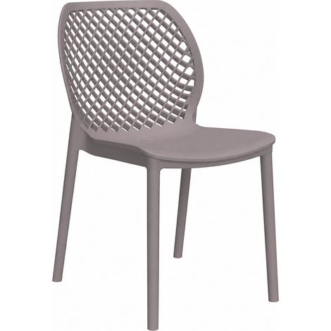 SEDIA IN POLIPROPILENE SCHIENALE FORATO 'ARIA' taupe - BICA (1/2)
