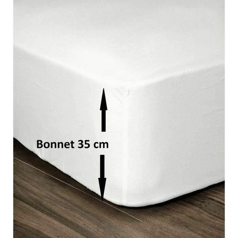 Lovely Home Coprimaterasso Bianco 180x200 cm con Bordo 35 cm