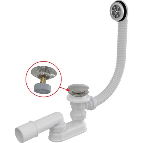 Alcadrain Badewanne Ab- und Überlaufgarnitur CLICK/CLACK, Metall 57 cm