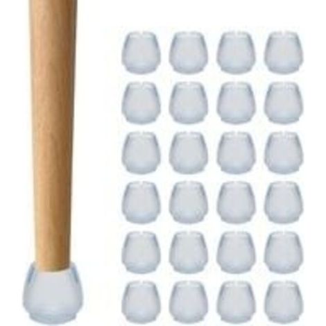 24Pcs Embout de Chaise,Protection Pied de Chaise, Bouchon Pied de Chaise, Bouchon Rond de Pied de Chaise, Eviter Les Bruits de Rayures, pour Aux Tables, Chaises, Canapés et Autres Meubles（12-16 mm） (1/5)