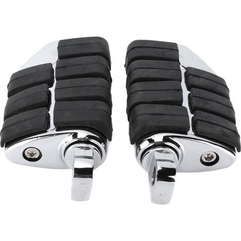 Repose-pieds de moto en alliage d'aluminium usiné CNC avec caoutchouc, remplacement universel pour Kawasaki, chromés (1/5)