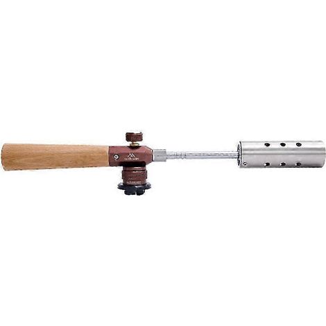 Torche à gaz de camping à manche en bois, brûleur portable haute puissance pour extérieur, outil pour brûler le charbon de bois, pique-nique, barbecue, lance-flammes (1/5)