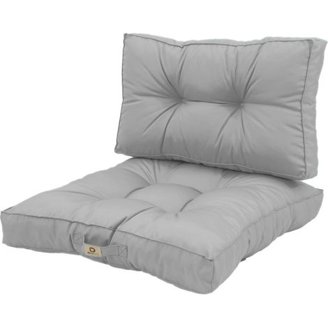 Coussins pour salon de jardin capitonné 50x50cm gris galet