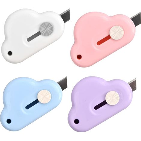 4er Pack Paketöffner Mini Cutter Wolkenform Einziehbar Tragbar