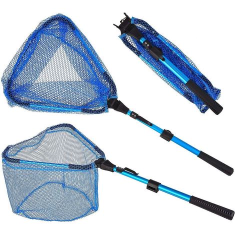 Épuisette portable avec manche télescopique pliable en aluminium pour une pêche en toute sécurité. (1/5)