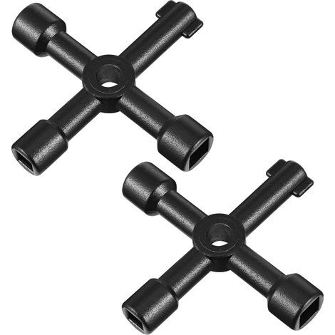 2 Pcs Cle Triangle Cle Universelle pour Armoire Technique Clé Multifonction 4 Voies Clé Armoire Electrique Noir 4 en 1 Croix Clé pour Utilisation Domestique et Professionnelle Compteurs d'Eaus (1/5)
