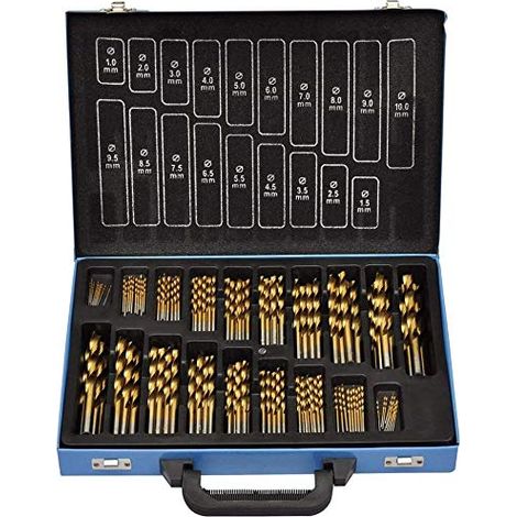 Jeu de Forets en Acier 170 Pièces Pour toutes les perceuses courantes avec 1-10 mm - Angle de pointe 135° HSS-G cobalt NAIZY (1/5)