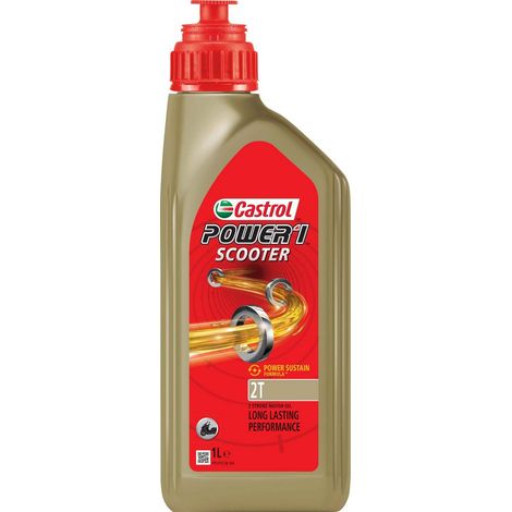 CASTROL Olio lubrificante semisintetico moto 2T Power 1 Scooter 1L (1/2)