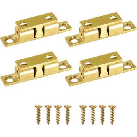 Loqueteau pour meuble, Lot de 4 loquets de tension d'armoire pour porte de placard, quincaillerie de meubles en laiton massif à ressort (50 mm)-RAPANDA (1/4)