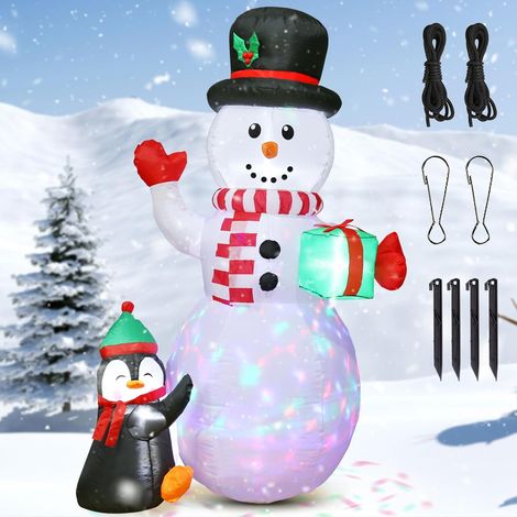 240CM Aufblasbarer Schneemann, Leuchtender Schneemann Für Den Außenbereich IP44 Wasserdicht, Aufblasbare LED-Außendekoration, XXL-Außendekorationscharakter (1/5)