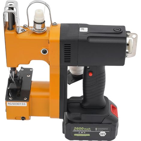Máquina selladora de bolsas, potencia de 190 W, batería de 36 V, 2600 puntadas/min, velocidad del motor 18000 rpm, peso 4,75 kg. (1/5)